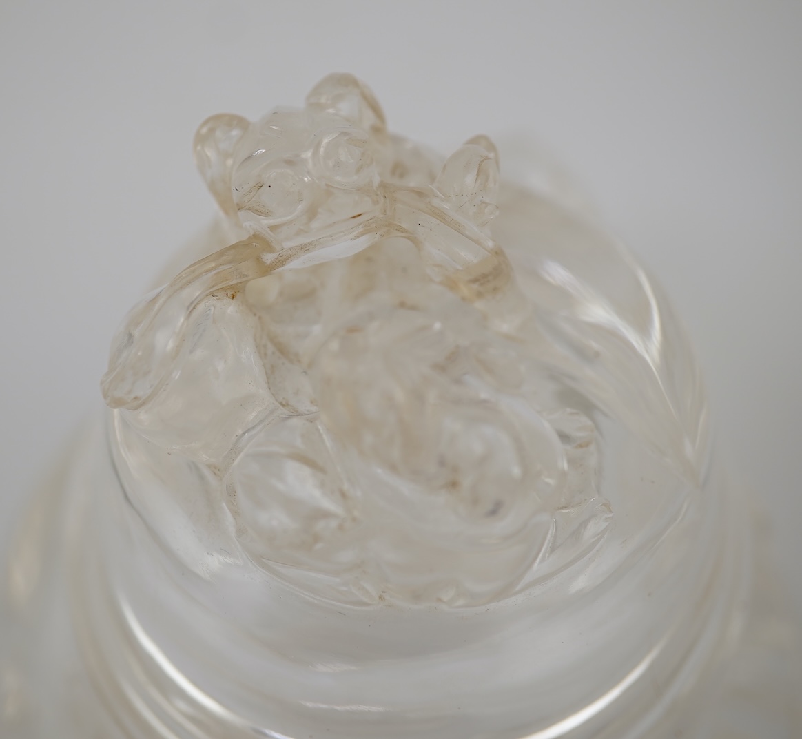 A Chinese rock crystal tripod censer and cover, ding, early 20th century